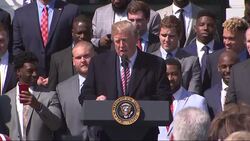 Trump Hosts NCAA Football Champs at White House News Clip