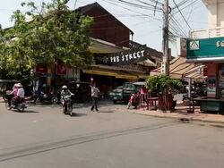 WS View of street / Siem Reap, Siem Reap, Cambodia Stock Footage