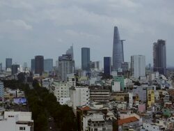 WS TL Cloud shadows over Saigon Stock Footage