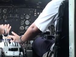 Take off in turbulent weather from the cockpit Stock Footage