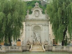 MS Kapitelschwemme (chapter fountain) on the Kapitelplatz Stock Footage