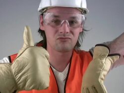 Construction worker \thumbs up\ Stock Footage