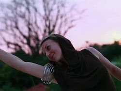 MS TS Shot of woman doing tricks with steel matrix / Montezuma, Costa Rica Stock Footage