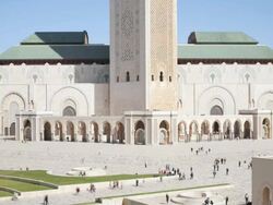 MS T/L World's third largest mosque of Hassan II  / Casablanca, Morocco Stock Footage