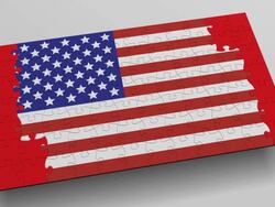 (Loop + Alpha) Puzzle Canada-USA Flags Stock Footage