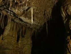 Limestone Stalactite Cave, Soreq cave, Avshalom Reserve, near Beit Shemesh, Israel, Stock Footage