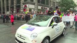 CLEAN : McKellen, Jacobi, Ugandan activist lead NY gay pride march News Clip