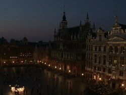 WS View of La Grand Place at dusk UNESCO world heritage / Brussels, Brussels Capital Region, Belgium Stock Footage