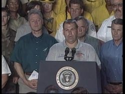 USA: FLORIDA: PRESIDENT CLINTON THANKS FIRE FIGHTERS News Clip