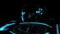 Holographic Head Animation Stock Footage