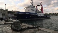 Owner of tug boat towing crippled ferry says weather conditions hampering their efforts Instructional Video