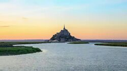 Mont Saint Michele in France Stock Footage