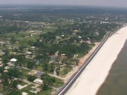 WS AERIAL View of Houses along beach / Louisiana, United States Stock Footage