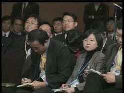 Bush and Roh joint news conference, protests News Clip