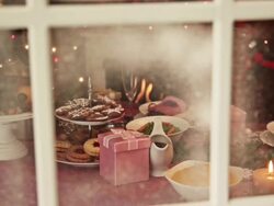 Look on Christmas Dinner Stock Footage