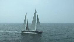 The Sojana luxury yacht sails across the Atlantic Ocean. Stock Footage