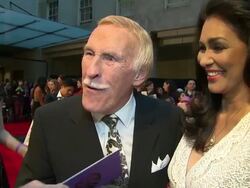 INTERVIEW - Bruce Forsyth on the awards, iPhones and Strictly Come Dancing at the Pride of Britain awards 2014 on 6th October 2014 in London, England. Stock Footage