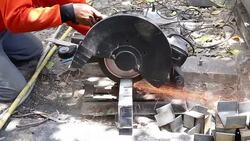 Man cutting metal Stock Footage