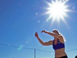 HD:Beautiful Young Teenager Practicing Volleyball Stock Footage