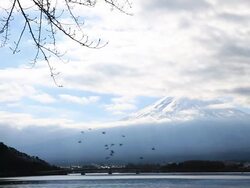 HD: Fujisan Landscape at kawaguchiko lake Stock Footage