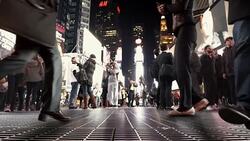 4K - Cinema-graph Tourists in Time Square NYC Stock Footage