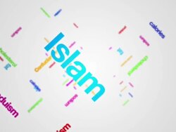 Religions words composite Stock Footage