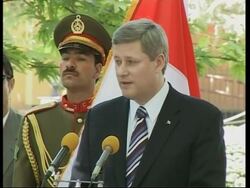 Canadian PM meets President Karzai, news conference Instructional Video