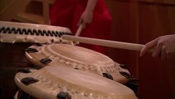 Percussionists play taiko drums. Stock Footage