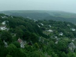 Flight Across Kingsbridge Estuary Stock Footage