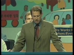 USA: LOS ANGELES: AL GORE RECEIVES LABOUR UNION BACKING News Clip