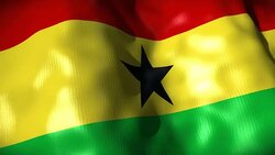 Ghana Flag waving, looping Stock Footage