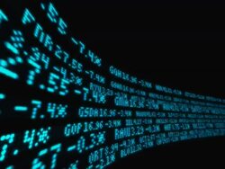 fitter happier more productive loopable stock market newsticker Stock Footage