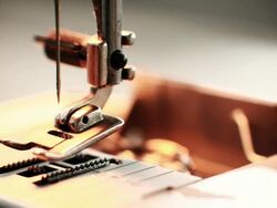 Macro sewing machine Stock Footage
