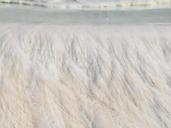 Flowing spring water in Pamukkale with audio/sound Stock Footage
