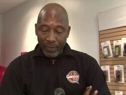 James Worthy Greets Fans At T-Mobile And Gears Up For NBA All-Star 2011 In Los Angeles Stock Footage