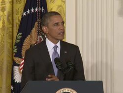 President Obama press conference Stock Footage