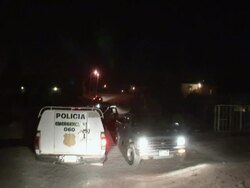 April 3 2009 WS ZI POV Mexican police officers arresting people on street, Juarez, Chihuahua, Mexico, AUDIO Stock Footage