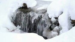 Waterfall in winter Stock Footage