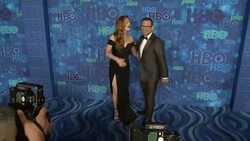 Grace Gummer and Christian Slater at the HBO's Post Emmy Awards Reception - Arrivals Stock Footage