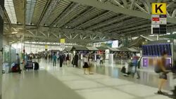 Pedestrian Asia Travelers Airport,Time Lapse Stock Footage