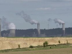 HD Coal Power Plant and Wind Turbines Stock Footage