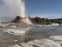 WS TU View of Geyser / Yellowstone National Park, Wyoming, United States  Stock Footage