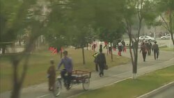 Driving shots through Pyongyang News Clip