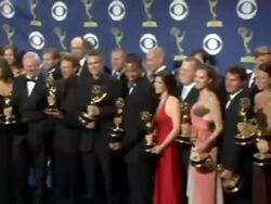 2005 Emmy Awards press room Stock Footage