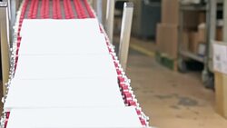 Man working at printers packing catalogs Stock Footage