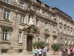 MS PAN View Maximilanstreet and Speyer Cathedral / Speyer, Rhineland-Palatinate, Germany Stock Footage