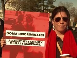 Gay Marriage Supporters Rally Against DOMA Stock Footage