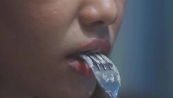 Enjoying Fruitcake Stock Footage