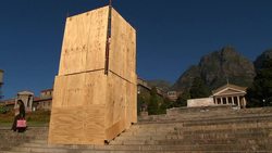 CLEAN : South Africa: Controversial Rhodes statue boarded up News Clip