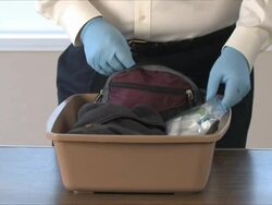 Airport Security Searches Carryons Stock Footage